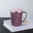 thumbnail image 5 of ACDANC 304 Stainless Steel Coffee Mug with Lid - 12Oz Thermal Insulated Travel Mug,Spill-Proof,Double-Wall Vacuum Insulation for Hot & Cold Drinks,Comfortable Handle,White/Purple, 5 of 7