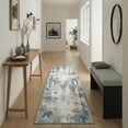 thumbnail image 6 of KUETH 5x7 Area Rugs for Abstract Gray & Blue Throw Rug – Machine Washable Entryway Carpet with Non-Slip Gripper, Distressed Vintage Style Accent Mat for Bedroom Living Room, Aesthetic Indoor Doormat, 6 of 6