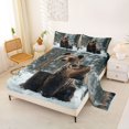 thumbnail image 2 of Castle Fairy Snow Wildlife Bear Queen Sheets 4 Pieces,Frost Pine Forest Queen Sheet Sets,Brown White Gray,1 Fitted Sheet, 1 Flat Sheet and 2 Pillowcases, 2 of 6