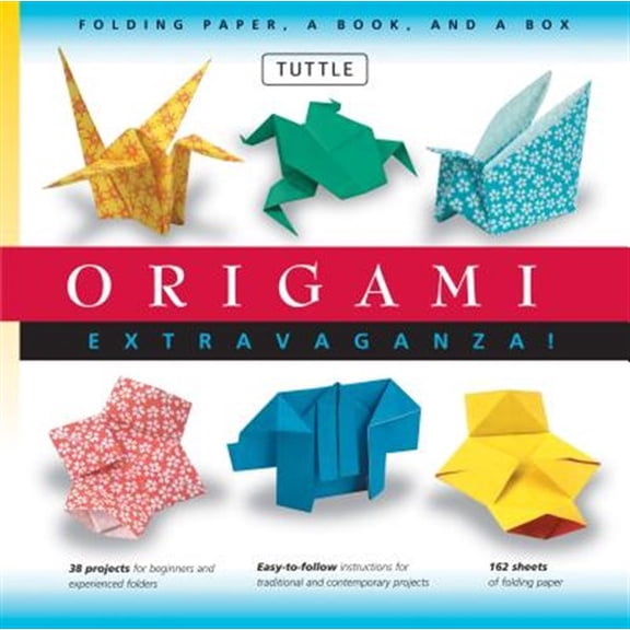 Pre-Owned Origami Extravaganza! Folding Paper, a Book, and a Box: Origami Kit Includes Origami Book, 38 Fun Projects and 162 Origami Papers: Great for Both Kids (Paperback) 0804832420 9780804832427