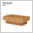 thumbnail image 4 of 43" Wooden Coffee Table with Decal Pattern, Modern Rectangle Center Table with Sturdy Pedestal, Freestanding Floor Sofa Table for Office, Apartment, 4 of 8