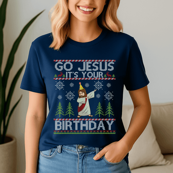 Dabbing Go Jesus Its Your Birthday Merry Christmas Day, Retro Christmas Shirt, Xmas TShirt, Cute Santa Claus Holiday, Merry Christmas Gift