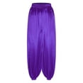 thumbnail image 5 of iiniim Men's Belly Dance Pants Satin Silky Loose Fit Comfy Bloomers Theme Party Trousers Purple XL, 5 of 7