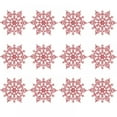 thumbnail image 2 of 12 Pcs/Set Sparkly Glitter Snowflake Christmas Ornaments Xmas Tree Hanger,Pink, 2 of 2