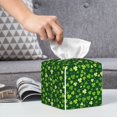 thumbnail image 3 of Honeii 's Happy St. Patrick's day for Leather Square Tissue Box Cover Holder: A Stylish Organizer for Tabletops, Bathrooms, Cars & Offices, 3 of 5