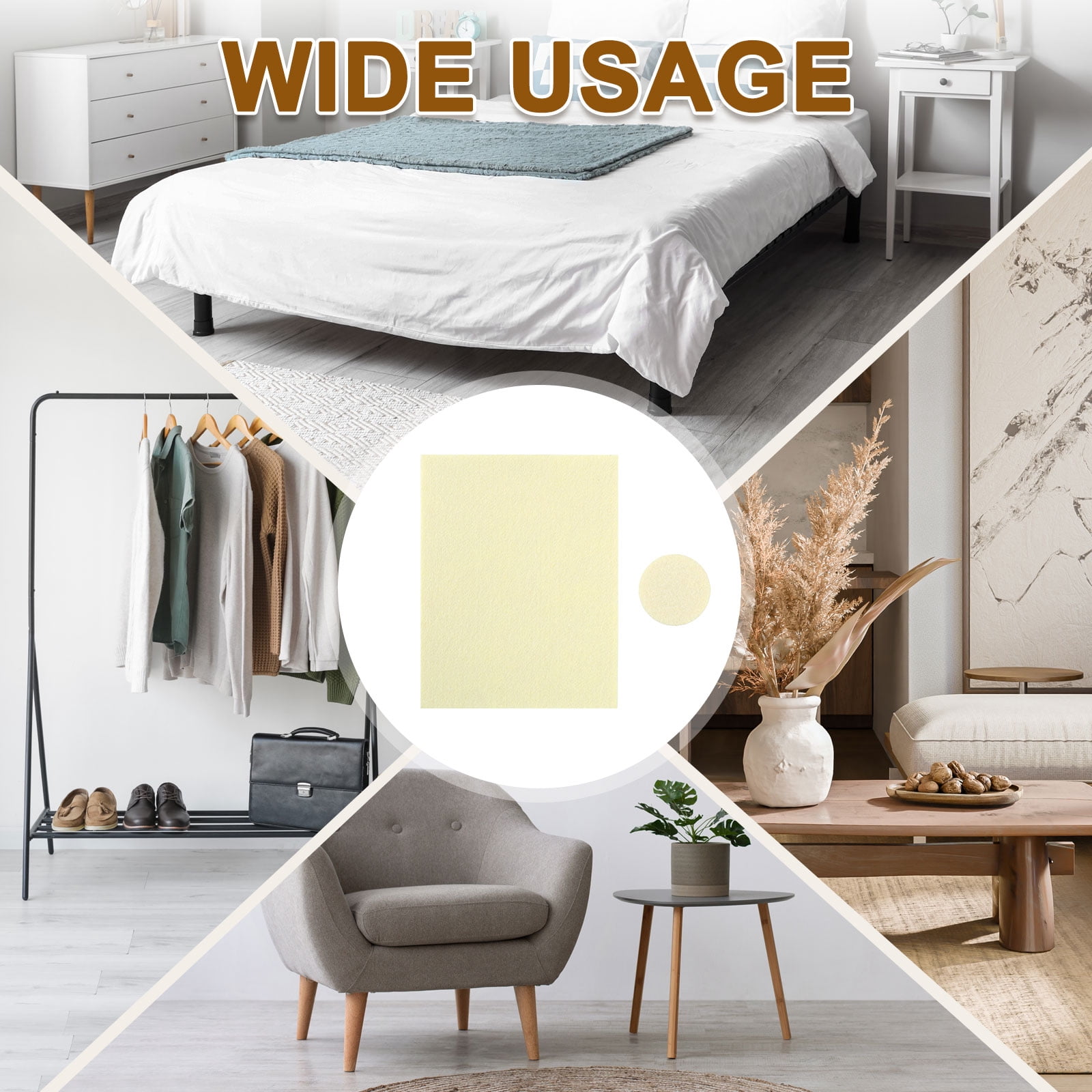 82Pcs Felt Furniture Pads, Pure Wool Felt Furniture Feet Wood Floor Protectors Self Adhesive Round for Protecting Hardwood Floors, Table Legs and Chair Legs, Beige