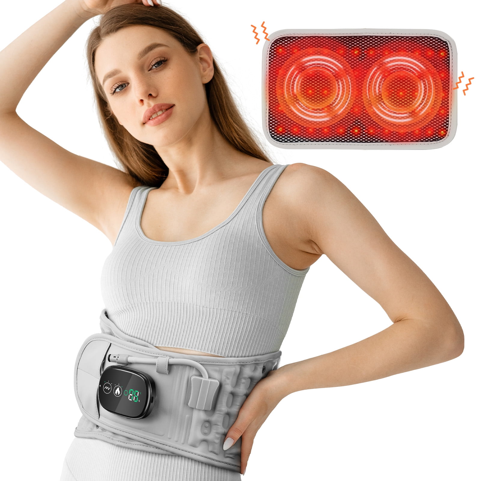 HY IMPACT Heated Back Massager Belt Back Pain Relief Belt with Heat Deep Tissue Massage Decompression Walmart