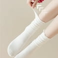 thumbnail image 3 of Lace Trim Lightweight Breathable Cotton Summer Socks - Mid-Calf Socks for Women for Warm Weather (One Size, 5 Pairs), 3 of 7