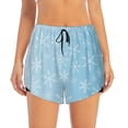 thumbnail image 2 of Balery Snowflake Snowing Pantalones cortos deportivos para mujer con forro y dos bolsillos, elásticos, para entrenamiento, gimnasio, yoga-X-Large, 2 of 7