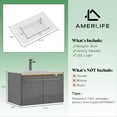 thumbnail image 7 of LUXOAK LED Light High Gloss 31" Floating Bathroom Vanity with Sink, Gray, 7 of 7
