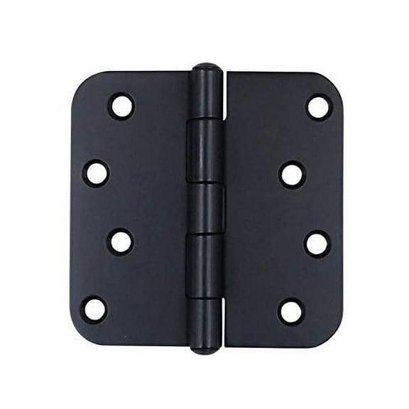 Black Stainless Steel Door Hinges - 4" with 5/8" Radius - Non-Removable Pin - Highly Rust Resistant - 3 Pack