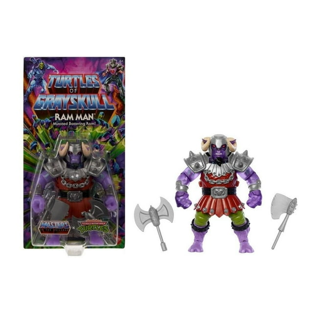 Figura de Acción Masters of the Universe Turtles of Grayskull Ram-Man Mutante de 5.5 Pulgadas