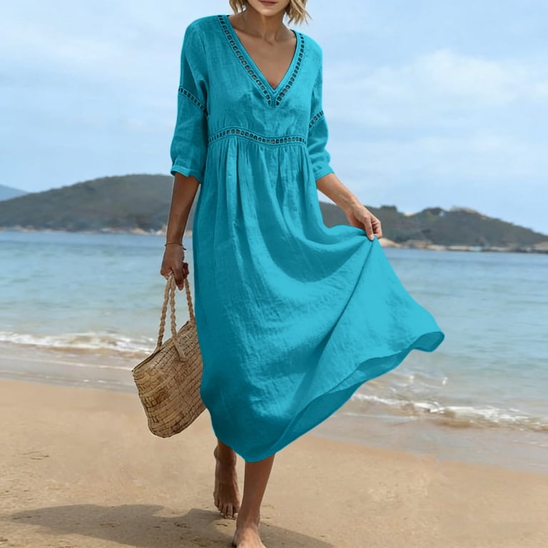 empire waist summer dresses Black White Polka Dot V Neck Sleeveless Short Dress S WHY CHOOSE US Domzest Summer Dresses for Women