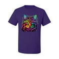 thumbnail image 2 of Wild Bobby, If You're Nice I Might Let You Live With Me Colorful Cat Animal Lover Men's Graphic T-Shirt, Purple, Large, 2 of 3