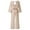 Beige, variant on Beige Womens Jumpsuits Women Long Sleeve Playsuit Clubwear Straight Leg Jumpsuit with Belt Overalls for Women