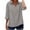 Style1-Gray linen shirt women, variant on Womens Linen Tops Boho 3/4 Sleeve Summer Shirts - Button Down Collared V Neck Casual Blouse Loose Fit Tunic Tops Loose Vacation Beach Plus Size Clothes Camisa Lino Mujer Red XXXL
