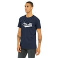thumbnail image 2 of Daxton Adult Unisex Tshirt Atlanta Script with Georgia Vertical on the Back, Navy Red, S, 2 of 3