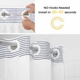 thumbnail image 5 of Navy Blue Stripe No Hook Shower Curtain Waterproof,Bathroom Curtains with Snap in Liners and See Through Top Window,Modern Rustic Horizontal Blue Striped Hotel Style Bathtub Curtains Shower 36"Wx78"L, 5 of 8