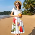 thumbnail image 4 of Lsque Summer Gnome Print Women's Casual Dress T-Shirt Summer Short Sleeve Scoop Neck Swing Dresses, 4 of 6