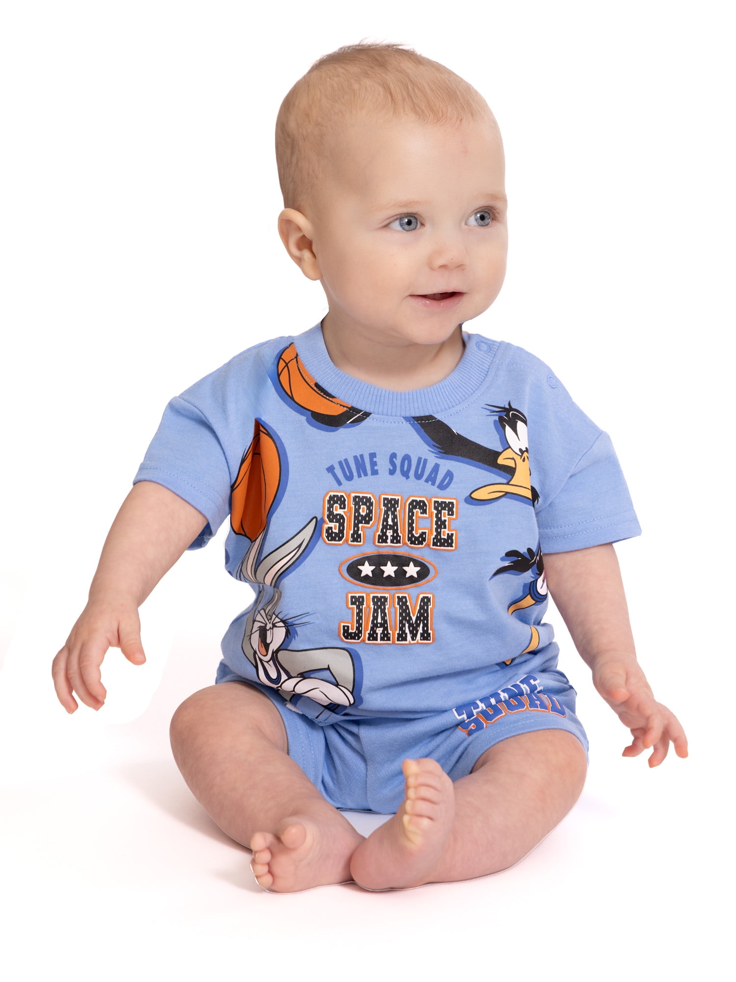 Looney Tunes Baby Boys Short Sleeve Graphic Tee and Shorts Set, 2-Piece, Sizes 0/3M-24M