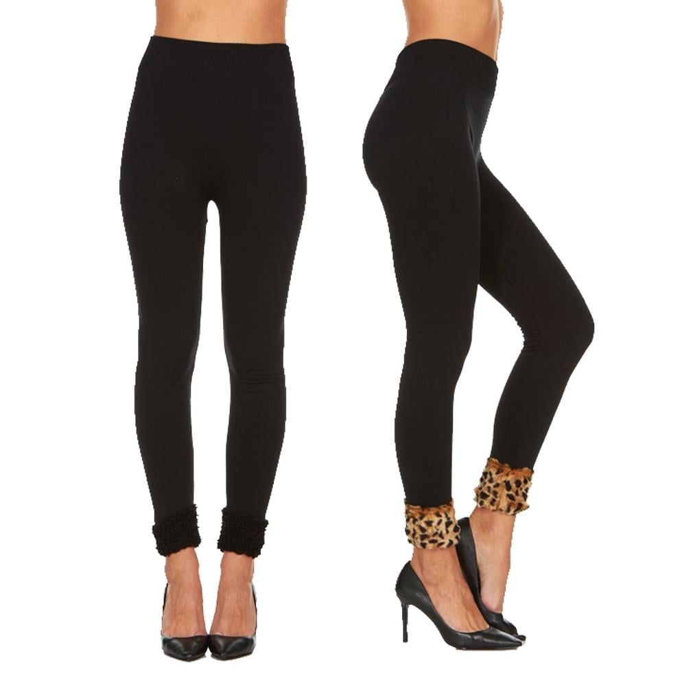 2-Pack: Women's Cuffed Fleece Leggings 