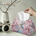 thumbnail image 2 of ZUXONGSY Hummingbird Floral Tissue Box Cover Rectangular PU Long Tissue Box Cover with Buttons Facial Paper Organizer Dispenser Replacement Aesthetic Decor for Women Men, 2 of 7