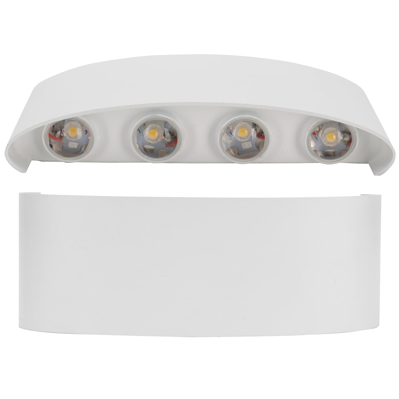 NFTIGB 8LED 8W Wall Sconce Waterproof Outdoor Wall Light Fixture, Warm Light 2000lm, White Aluminum Alloy Garden Patio Porch Corridor Exterior Decoration Lamp, AC85-265V (8.7 inches / 22.2 cm)