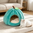thumbnail image 4 of Pumpkin Shape Pet Cave Bed Soft Enclosed Warm Sleeping House for Cats Small Dogs, Removable Cushion Indoor Pet Shelter with Cozy Padding, 4 of 5