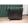 thumbnail image 2 of Outdoor Grill Cart with Wheels, Stainless Steel Rolling Kitchen Island for BBQ, Includes Spice Rack, Hooks and Storage Cabinet, Portable Serving Table for Patio, Backyard or Party, 2 of 9