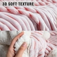 DISSA Sherpa Fleece Blanket Soft Pink and White Throw Blanket Cozy