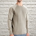 thumbnail image 2 of BXINGOHAI Mens Crewneck Pullover Sweater Textured Long Sleeve Knitted Sweaters fall winter Sweater tops Beige,M, 2 of 5