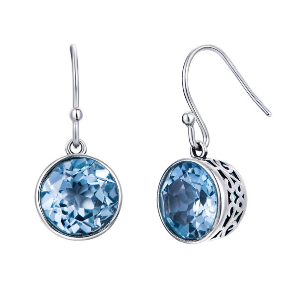 ShenMo Sterling Silver Birthstone Color Dangle Earrings for Women Certified Guaranteed Hypoallergenic AAA+(2 Pieces)