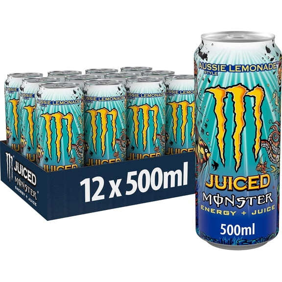 Monster Energy Juiced Aussie Style Lemonade Energy Drink, 12 Count, 500ml Cans