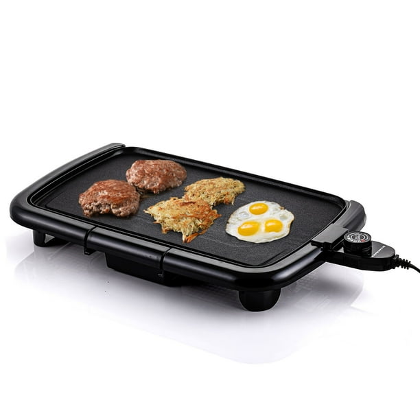 Ovente Electric Griddle with 16 x 10 Inch NonStick Cooking Plate, 1200