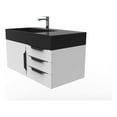 thumbnail image 4 of Castello USA Amazon 36" White Wood Floating Vanity with Black Top and Black Trim, 4 of 9