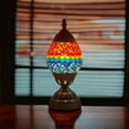 thumbnail image 2 of SILVERFEVER Egg Shaped Mosaic Lamp Turkish Glass Moroccan Lantern Room Decor Night Light for Bedroom, Living Room Dcor w LED Bulb Ocean Sunset, 2 of 9