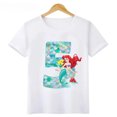 thumbnail image 3 of Camiseta de algodón con estampado de princesa sirena para niñas, ropa para niños de 1, 2, 3, 4, 5, 6, 7, 8 y 9 años, número de cumpleaños, camiseta con lazo para bebés y niños, 3 of 5