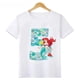thumbnail image 3 of Camiseta de algodón con estampado de princesa sirena para niñas, ropa para niños de 1, 2, 3, 4, 5, 6, 7, 8 y 9 años, número de cumpleaños, camiseta con lazo para bebés y niños, 3 of 5