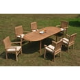 thumbnail image 5 of Grade-A Teak Dining Set: 6 Seater 7 Pc: 94" Double Extension Oval Table And 6 Wave Stacking Arm Chairs Outdoor Patio WholesaleTeak #WMDSWVm, 5 of 5