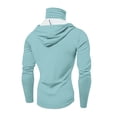 thumbnail image 4 of GrmtClth Men's Sun Protection Hooded Fishing Long Sleeve Tops Camping with Mask Clothing Solid Color Outfit Light Blue L, 4 of 4