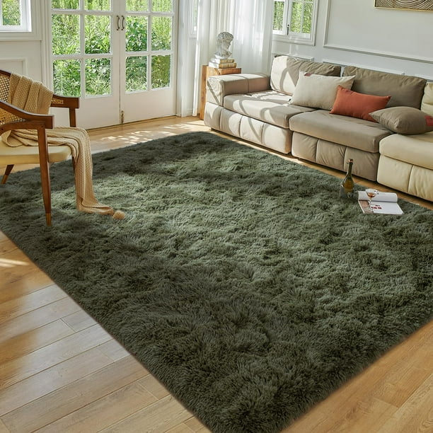 Alfombra Softlife para sala de estar y dormitorio, 160 x 230 cm, color verde oliva