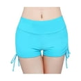 thumbnail image 2 of Womens Swim Shorts Stretchy Sporty Bathing Suit Bikini Bottoms Side Drawstring Boyshorts Board Shorts, 2 of 6