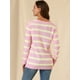thumbnail image 5 of INSPIRE CHIC Suéter de rayas túnica con hombros descubiertos y cuello redondo para mujer Rosa S, 5 of 6