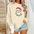thumbnail image 2 of Feancey Cute Sweatshirts for Women Oversized Crewneck Graphic Sweatshirt Funny Santa Claus Print Pullover Tops Soft Fleece Lined Sweat Shirts Beige M, 2 of 5