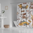 thumbnail image 3 of Coolnut Bath Shower Curtain Liners Funny Dachshund Dogs 66x72in Polyester Waterproof with 12 Curtain Hooks, 3 of 6