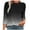 Black, variant on Womens Tops Casual 3/4 Sleeve Round Neck Ruched Shirts Comfy Fitting Gradient Color Tee Shirts