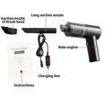 thumbnail image 4 of Cordless Handheld Car Vacuum Cleaner 6000pa Powerful Hand-held Cordless Vacuum Cleaner Portable Vacuum With 120w Rechargeable Power-colorblack, 4 of 4