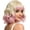 Blonde to Pink, variant on Wavy Bob Wig with Arched Bangs for Women, Party and Costume Styling, Special Event Styling, hair styling design for party and costume styling and special event styling with a wearable finish