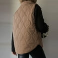 thumbnail image 3 of WTOBBY Women's Solid Color Fashionable Zipper Button Pocket Vest Jacket, Stylish and Functional Vest Top for Casual and Layered Looks,Coffee M, 3 of 4