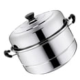 thumbnail image 4 of QUMIIRITY Stainless Steel Steamer Pot for Kitchen Use Corrosion Resistant Healthy Material Large Capacity Double Handle Design 1pc 3.5L, 4 of 8